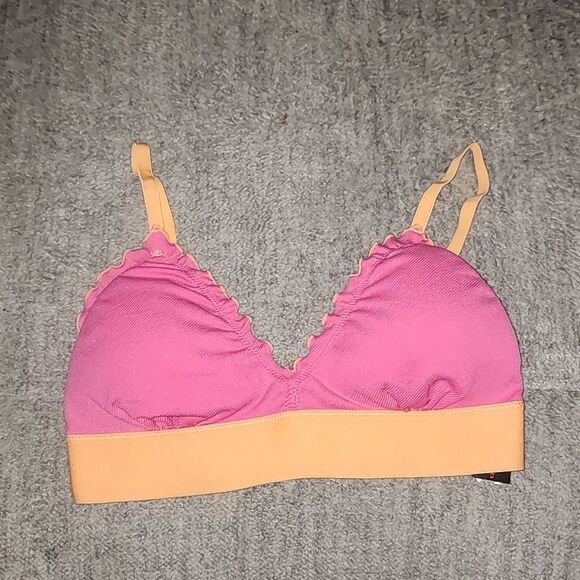 No Boundaries Women's Lettuce Edge Triangle Bralette, Size L - Picture 4 of 8